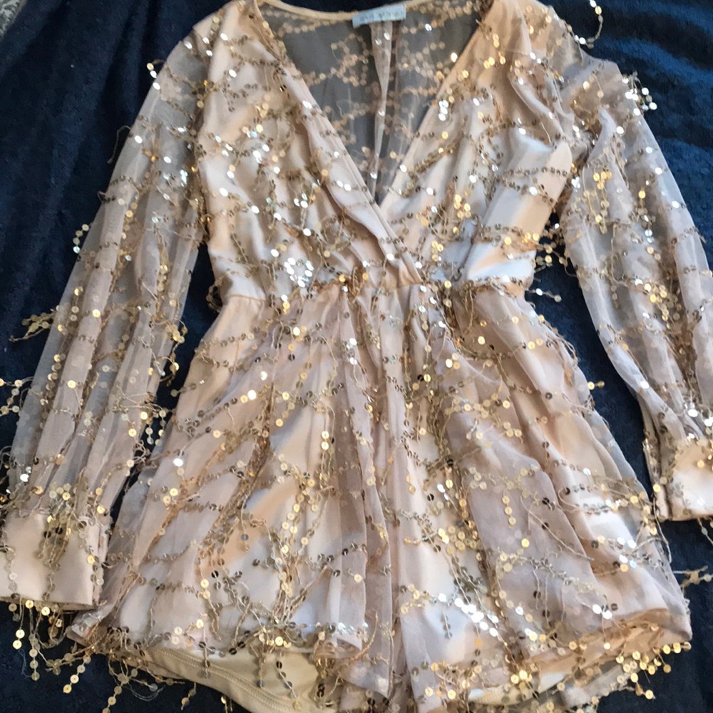 Paradiso Gold sequins Romper sz.Small